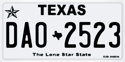 TX license plate DAO2523