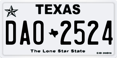 TX license plate DAO2524