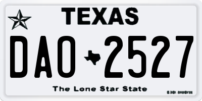 TX license plate DAO2527