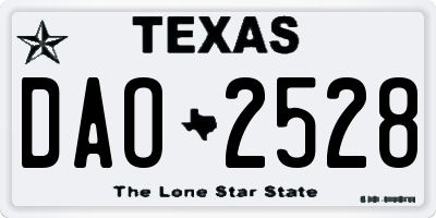 TX license plate DAO2528