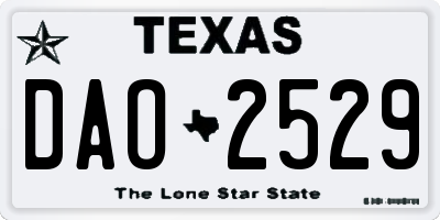 TX license plate DAO2529