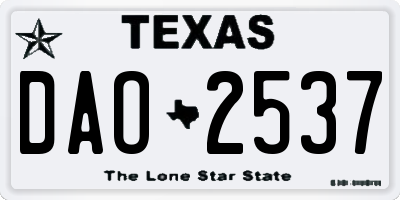 TX license plate DAO2537