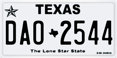 TX license plate DAO2544