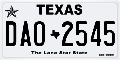 TX license plate DAO2545
