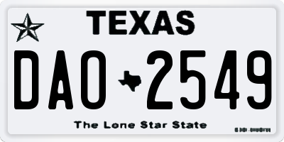 TX license plate DAO2549