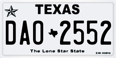 TX license plate DAO2552