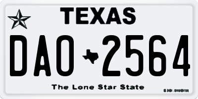 TX license plate DAO2564