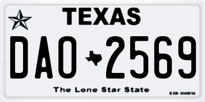 TX license plate DAO2569