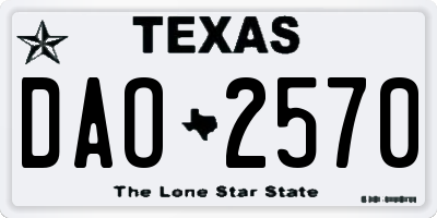 TX license plate DAO2570