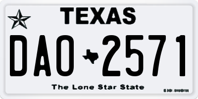TX license plate DAO2571