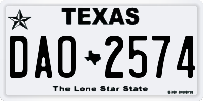 TX license plate DAO2574