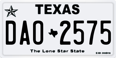 TX license plate DAO2575