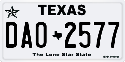 TX license plate DAO2577