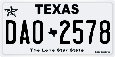 TX license plate DAO2578