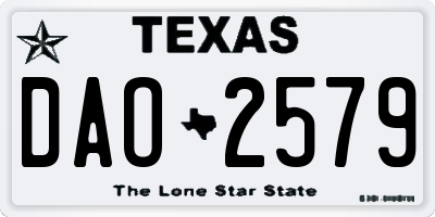 TX license plate DAO2579
