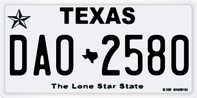 TX license plate DAO2580