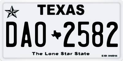 TX license plate DAO2582