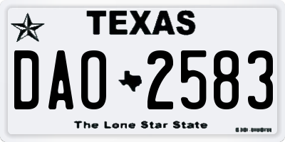 TX license plate DAO2583
