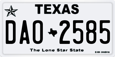 TX license plate DAO2585