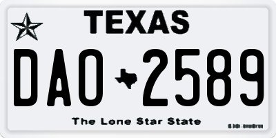 TX license plate DAO2589