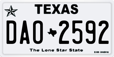 TX license plate DAO2592