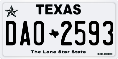 TX license plate DAO2593