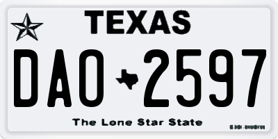 TX license plate DAO2597