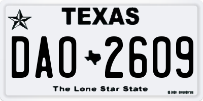TX license plate DAO2609