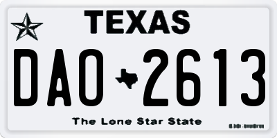 TX license plate DAO2613