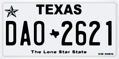 TX license plate DAO2621