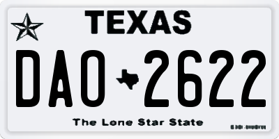 TX license plate DAO2622