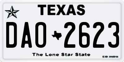 TX license plate DAO2623