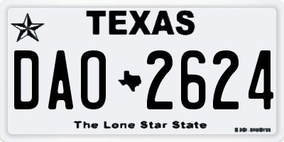 TX license plate DAO2624