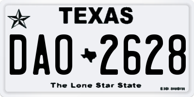 TX license plate DAO2628