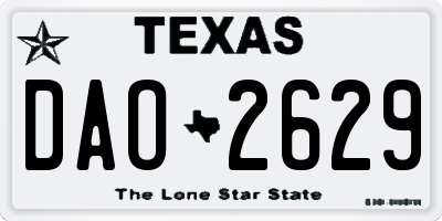 TX license plate DAO2629