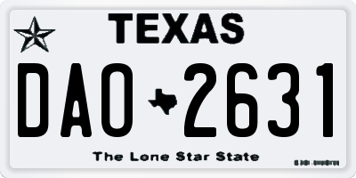 TX license plate DAO2631