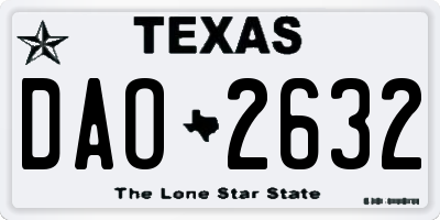 TX license plate DAO2632