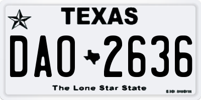 TX license plate DAO2636