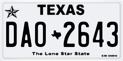 TX license plate DAO2643