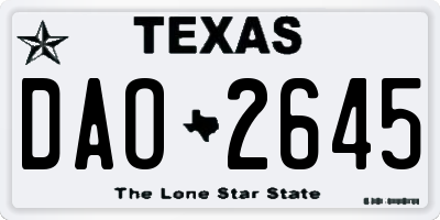 TX license plate DAO2645