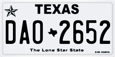 TX license plate DAO2652