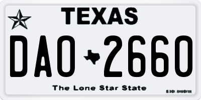 TX license plate DAO2660
