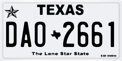 TX license plate DAO2661