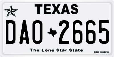TX license plate DAO2665