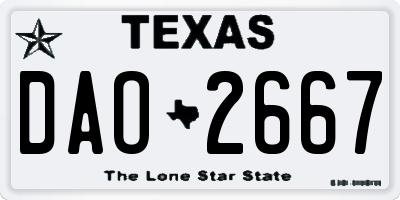 TX license plate DAO2667