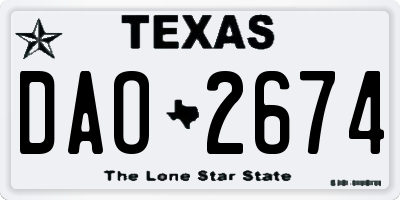 TX license plate DAO2674