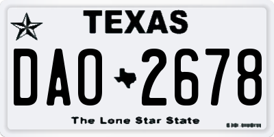 TX license plate DAO2678