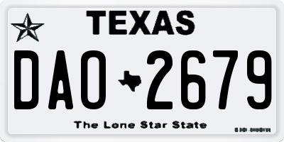 TX license plate DAO2679