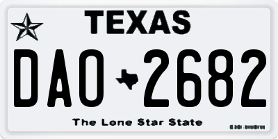 TX license plate DAO2682