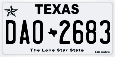 TX license plate DAO2683